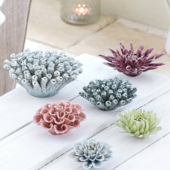Porcelain flower coral decorations from The Little Boys Room