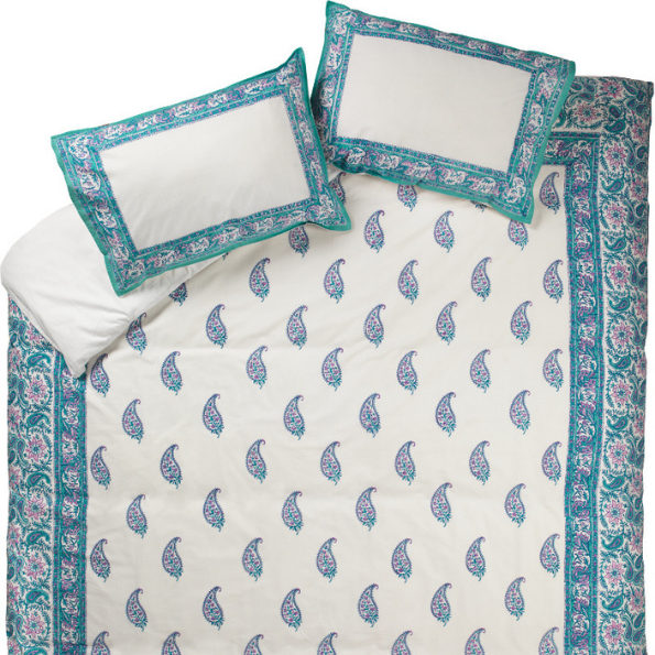 Turquoise Paisley Duvet Cover Set