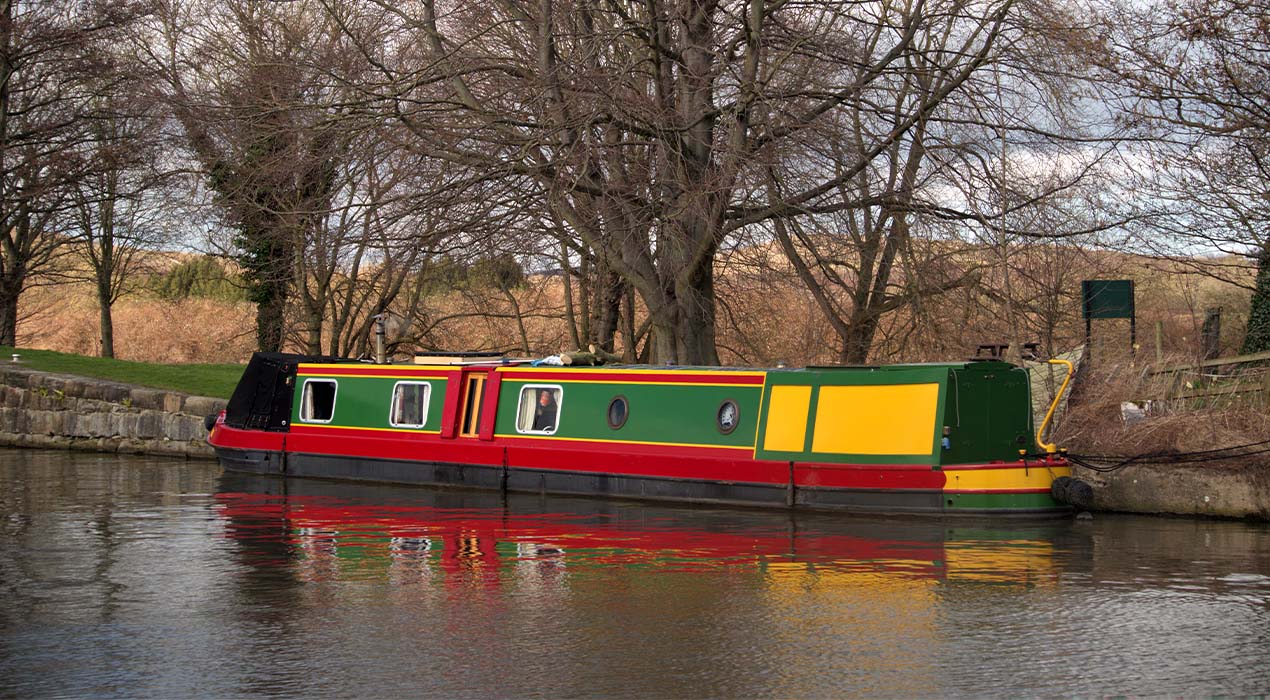Colourful Canal Boat at Woodlesford Lock